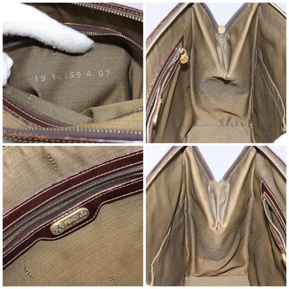 FENDI Zucca Canvas Hand Bag Black Brown Auth 144516 - Picture 15 of 16